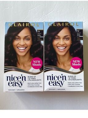 2 Pack Clairol Nice’n easy Deepest Plum Black 1V New Shade Deep Radiance
